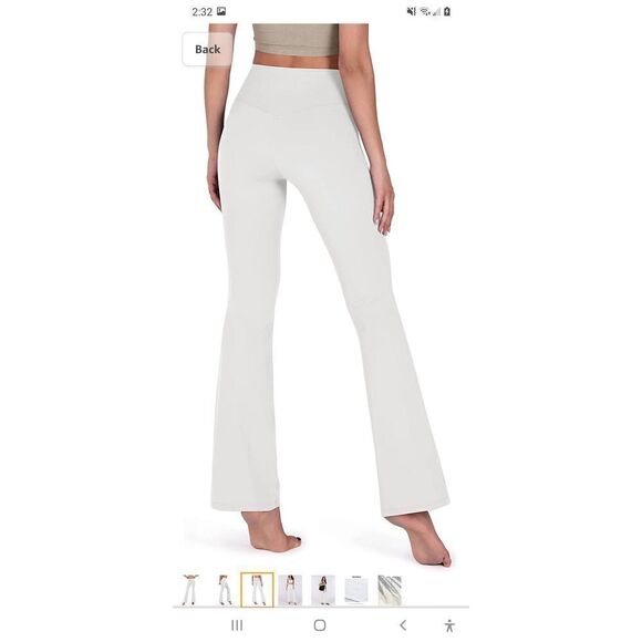 New Medium Ododos Boot Cut White Yoga Gym Workout Casual.Pants Tummy Control NWT - Picture 3 of 9